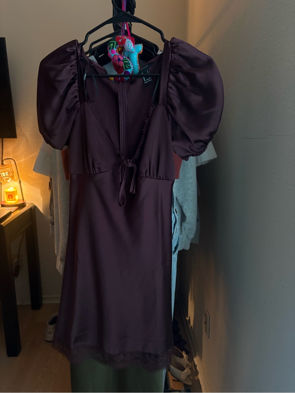 Forever 21 Plum Purple Puff Sleeve Dress | Size S